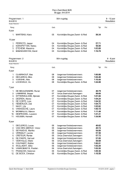 Paco Zwemfeest BZK Brugge, 8-6-2014 Programmanr. 1 50m