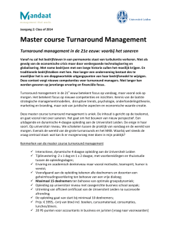 Master course Turnaround Management