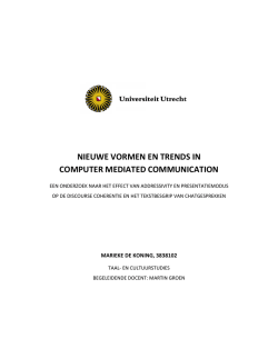 nieuwe vormen en trends in computer mediated communication