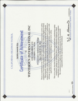 CHP Certificate