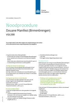 Noodprocedure Douane Manifest (Binnenbrengen)