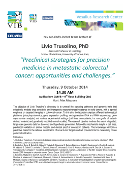 “Preclinical strategies for precision medicine in metastatic
