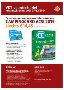 CAMPINGCARD ACSI 2015 - Vlaamse Kampeertoeristen vzw