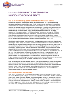 Discriminatie en handicap/chronische ziekte