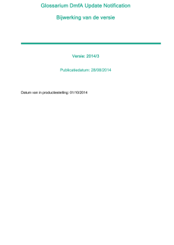 Glossarium DmfA Update Notification Bijwerking van de versie