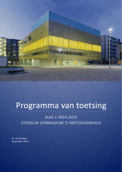 PT klas 1 2014-2015 - Stedelijk Gymnasium