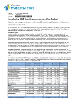 jaarrekening 2013 belastingsamenwerking West