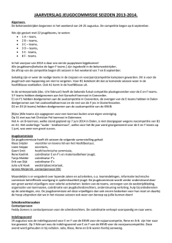 jaarverslag jeugdcommissie seizoen 2013-2014.