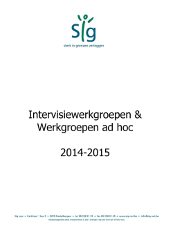 Infobrochure intervisiewerkgroepen 2014-2015