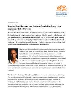 Inspiratieprijs 2014 van Cultuurfonds Limburg voor