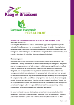 dit persbericht - Dorpsraad Hoogmade