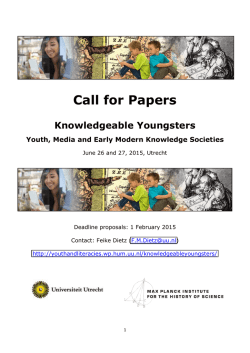 Download CfP - Max Planck Institute for the History of Science