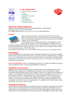 In dit weekbericht Algemene ledenvergadering Z