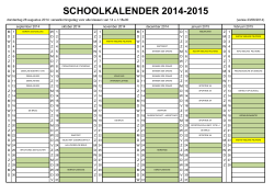 SCHOOLKALENDER 2014-2015 - Stedelijke Basisschool 1