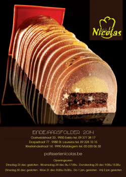 EINDEJAARSFOLDER 2014 patisserienicolas.be