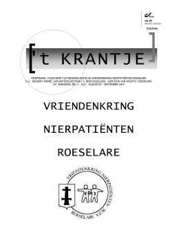 Kwartaal 3 2014 - Vriendenkring Nierpatiënten Roeselare