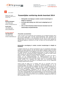 Tussentijdse verklaring derde kwartaal 2014 (pdf, 156 KB)