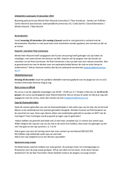 Infobulletin waterpolo 15 december 2015