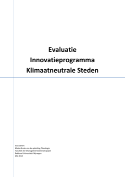 Evaluatie Innovatieprogramma Klimaatneutrale