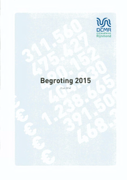 Begroting 2015 - DCMR Milieudienst Rijnmond
