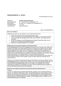 RAADSVOORSTEL nr - Gemeente Laren