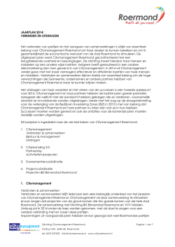 JAARPLAN 2014 - Stichting Citymanagement Roermond