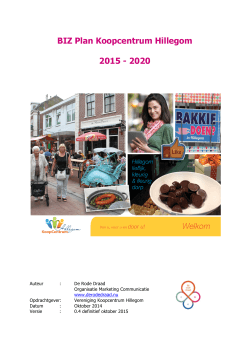 BIZ Plan Koopcentrum Hillegom 2015 - 2020