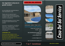 haal hier onze folder af - Casa del Sol service