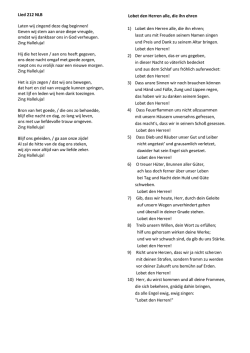 Lied 212 NLB Laten wij zingend deze dag beginnen! Geven wij