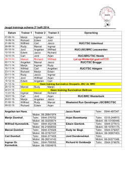 Trainingsschema Jeugd