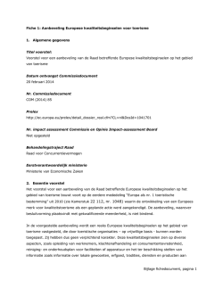 Fiches werkgroep Beoordeling Nieuwe