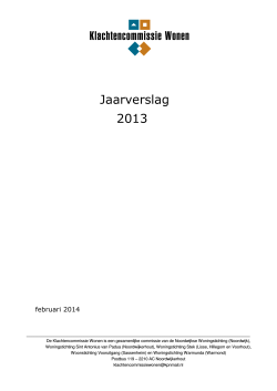 Jaarverslag 2013 - Woningstichting Sint Antonius van Padua