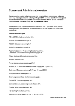 Intekenaars op het convenant Administratiekosten