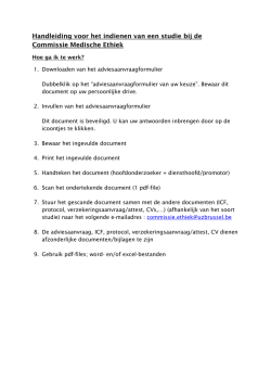 Handleiding voor het indienen van een studie bij de