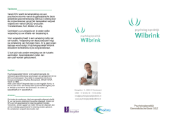 Informatiefolder - Psychologiepraktijk Wilbrink