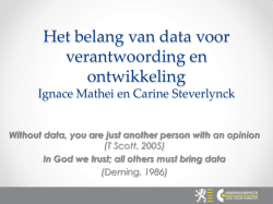Het belang van data voor verantwoording en ontwikkeling