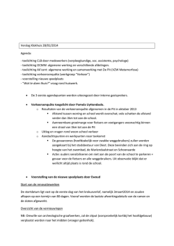 Verslag Klokhuis 28/01/2014 Agenda: - toelichting CLB door
