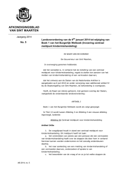 Invoering centraal meldpunt kindermishandeling