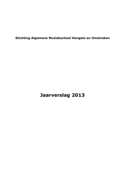 Jaarverslag - Muziekschool Hengelo