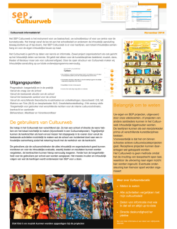 Belangrijk om te weten De gebruikers van Cultuurweb