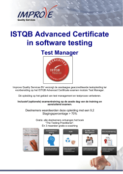 ISTQB Adv TM - Improve Quality Services