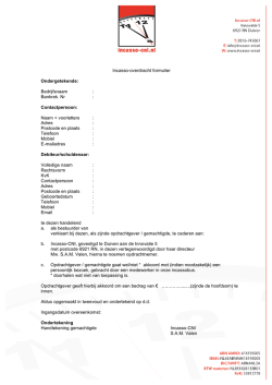 Incasso-overdracht formulier Ondergetekende - Incasso-CNI