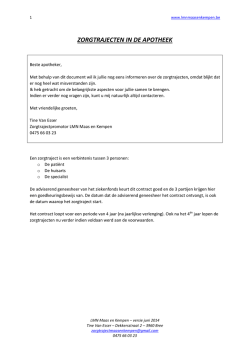 Documentatie zorgtrajecten in de apotheek