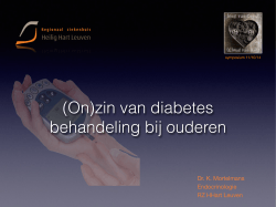 Diabetes behandeling bij ouderen – Dr Mortelmans