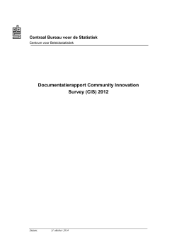 Documentatierapport Community Innovation Survey (CIS) 2012