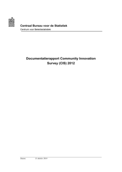 Documentatierapport Community Innovation Survey (CIS) 2012