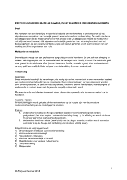 Protocol Meldcode in het bijzonder