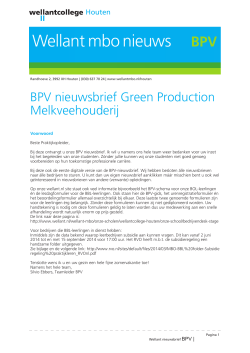 BPV nieuwsbrief Green Production Melkveehouderij