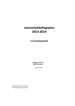 Jaarplan - Lea Dasbergschool
