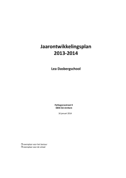 Jaarplan - Lea Dasbergschool